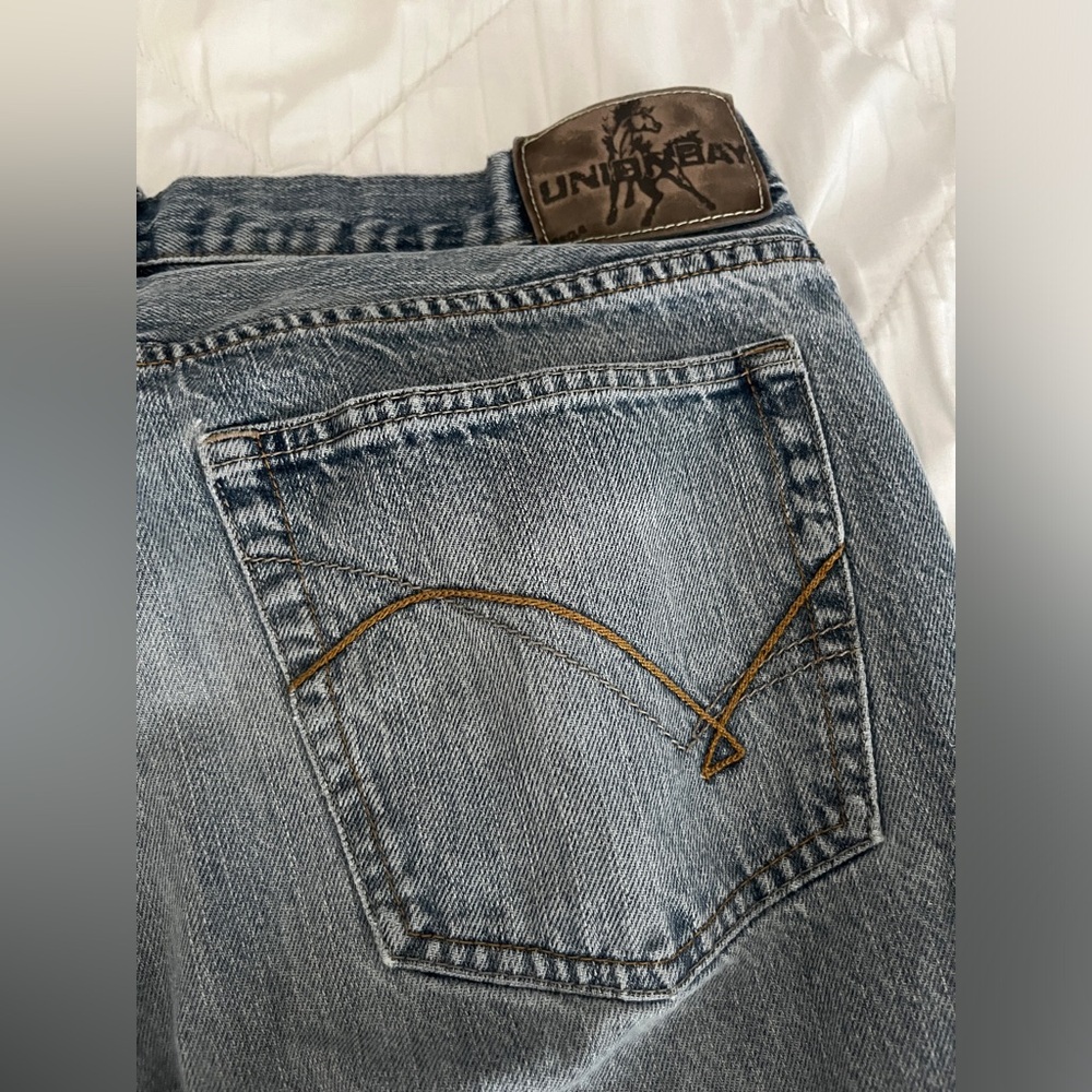Vintage Y2K Unionbay Jeans Men 34 x 32 Blue Faded Distressed Baggy